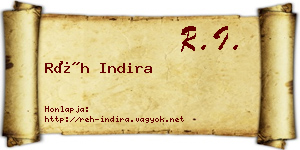 Réh Indira névjegykártya